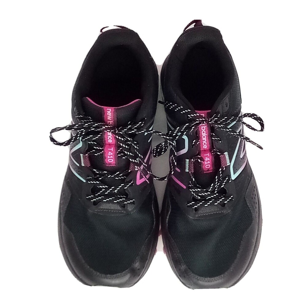 New Balance T410 V8 Trail Running Shoes Black Pink Blue Womens Size 12 Mens 10.5